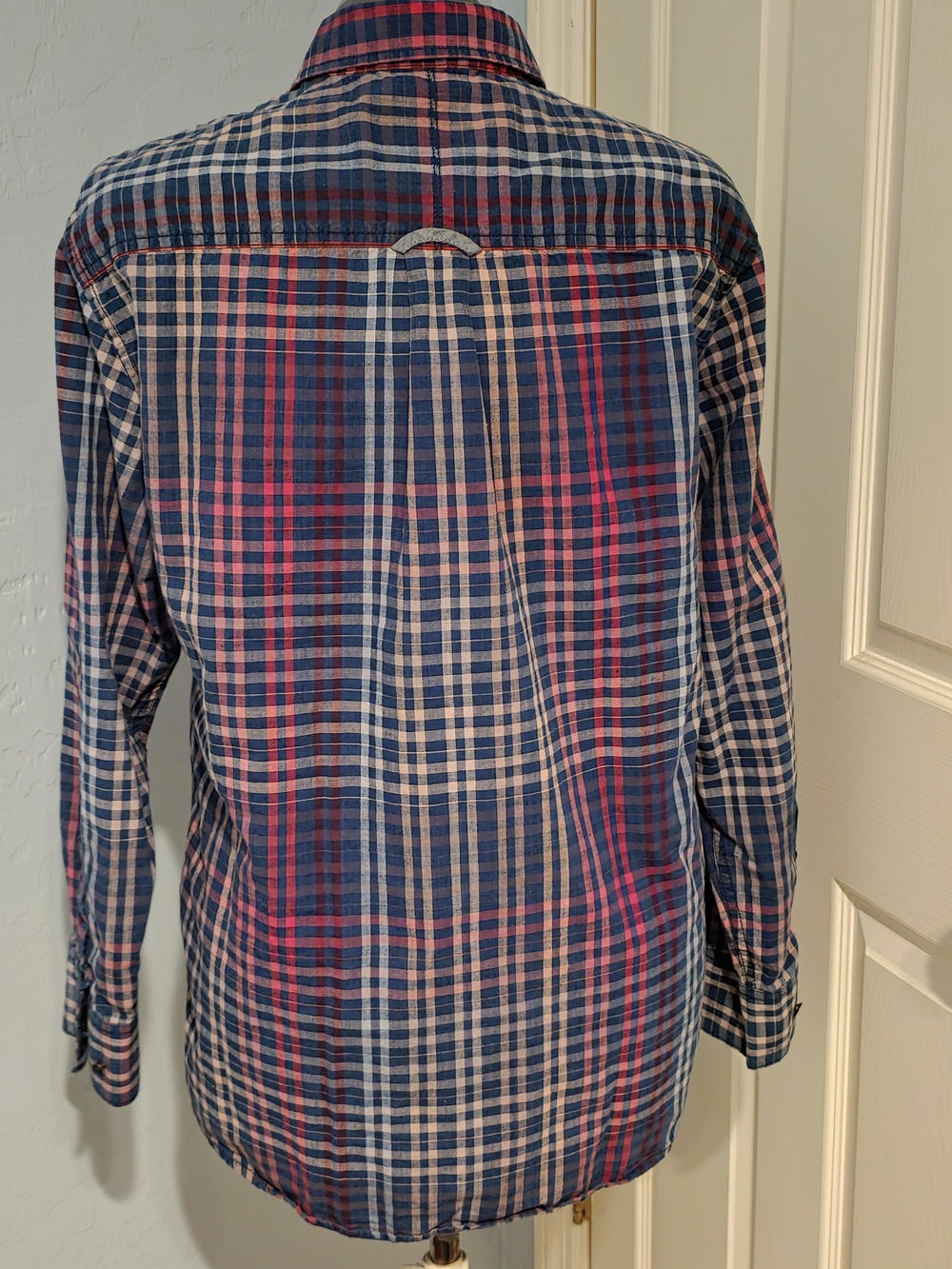 Tommy Bahama Navy, Red and White Plaid Button-Down Shirt - Picture 3 of 5